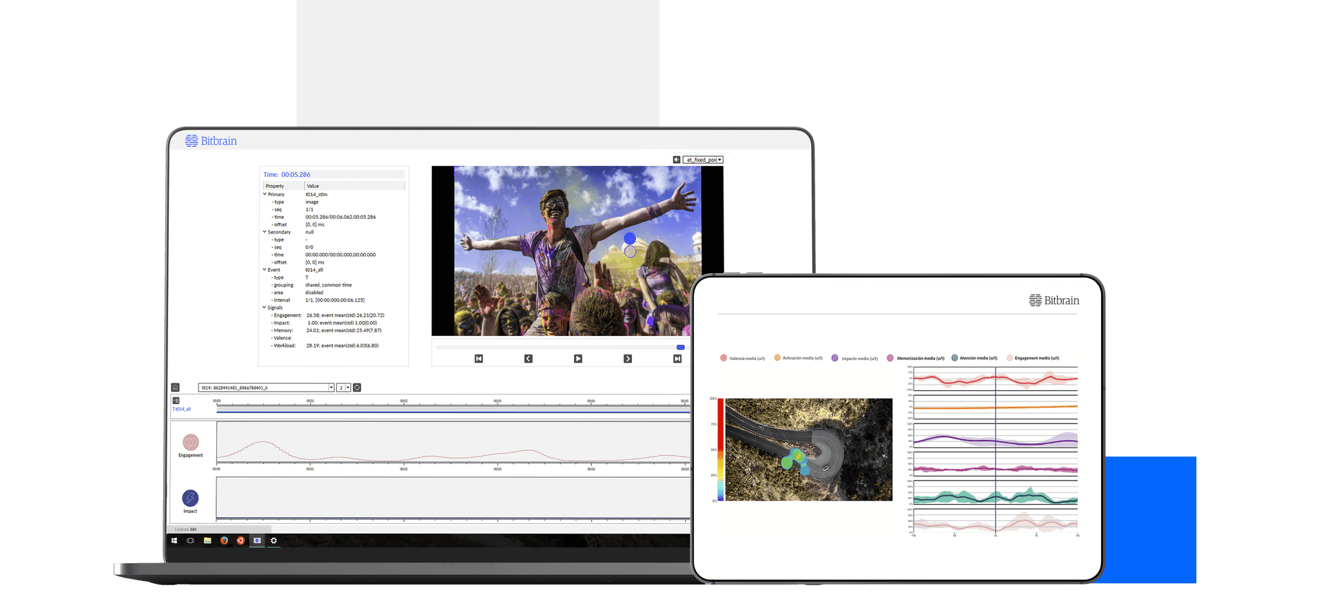 biosignals and biometrics synchronization software for human behaviour research