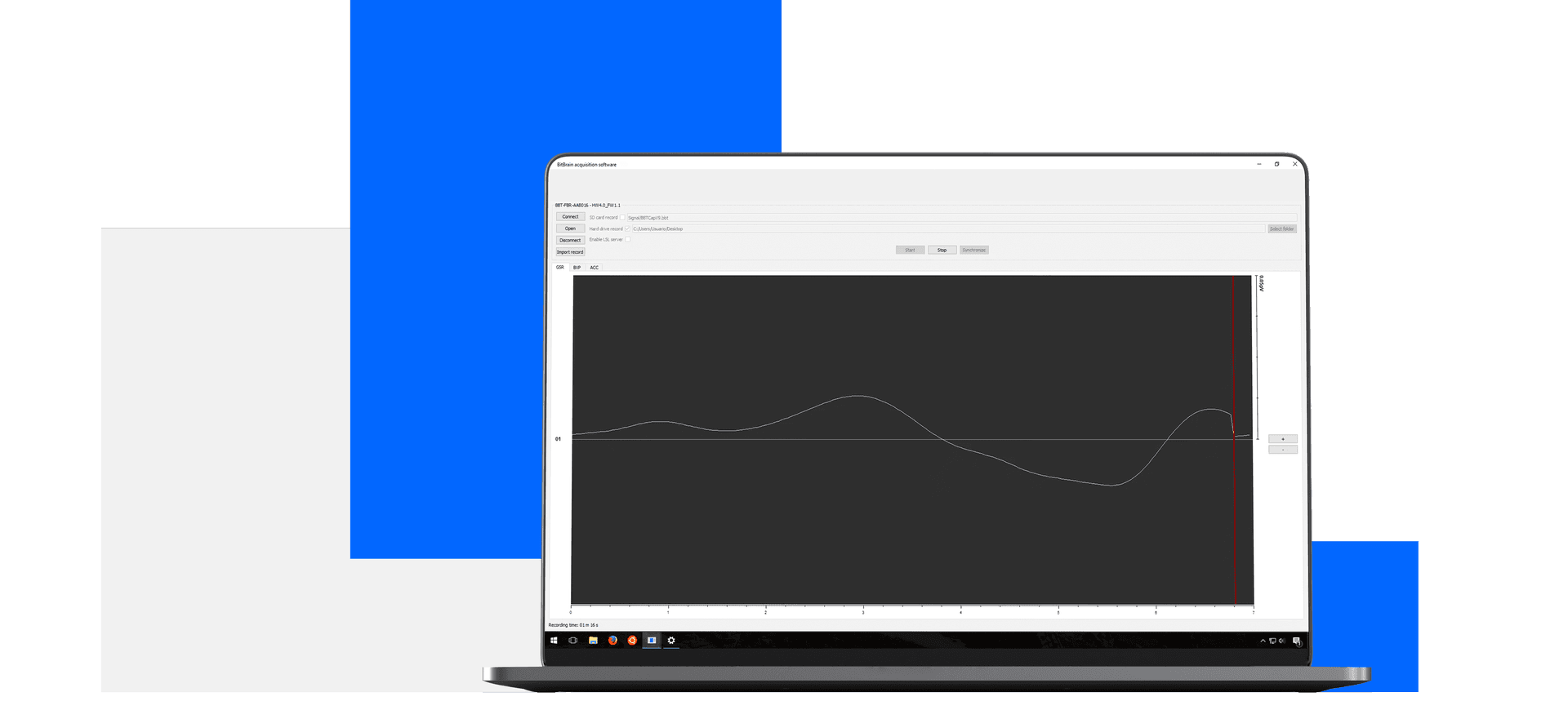 software for grs and ecg monitoring and raw data visualization in real time