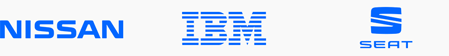Nissan, IBM, Seat logos