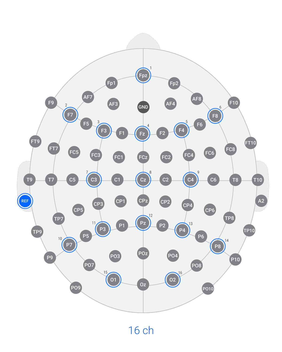 Versatile EEG layout 16 ch